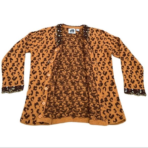 Storybook Knits Leopard Print Cardigan Sweater - Picture 2 of 6
